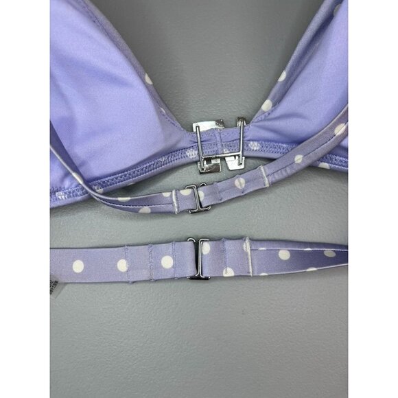 Victoria's Secret women's XXL purple white dot bling halter triangle bikini top - Picture 4 of 6
